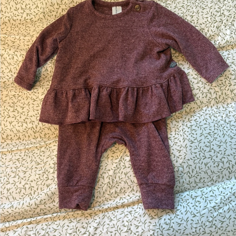 Gerber Red Matching Set with Ruffle Detail